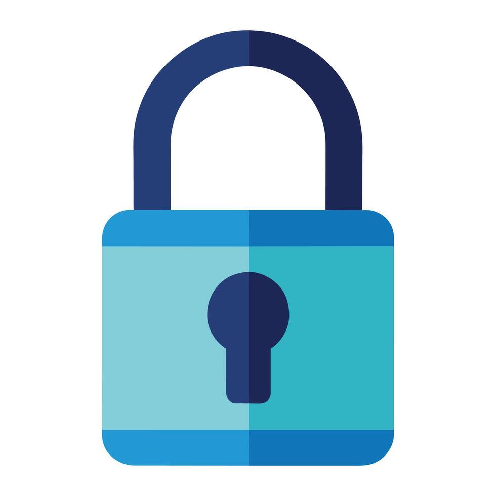 Padlock flat icon illustration on white background. vector