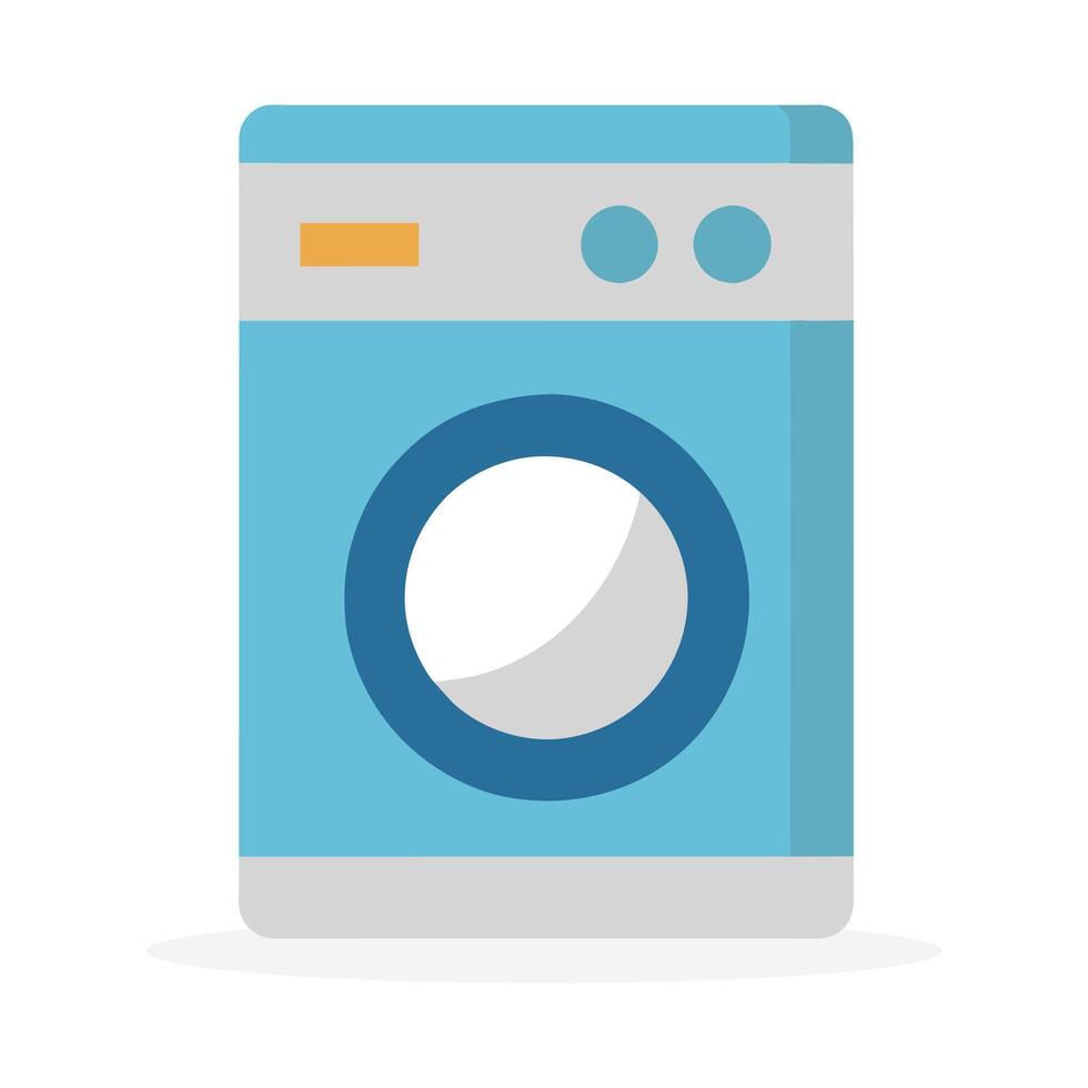 Washing machine flat illustration on white background. vector