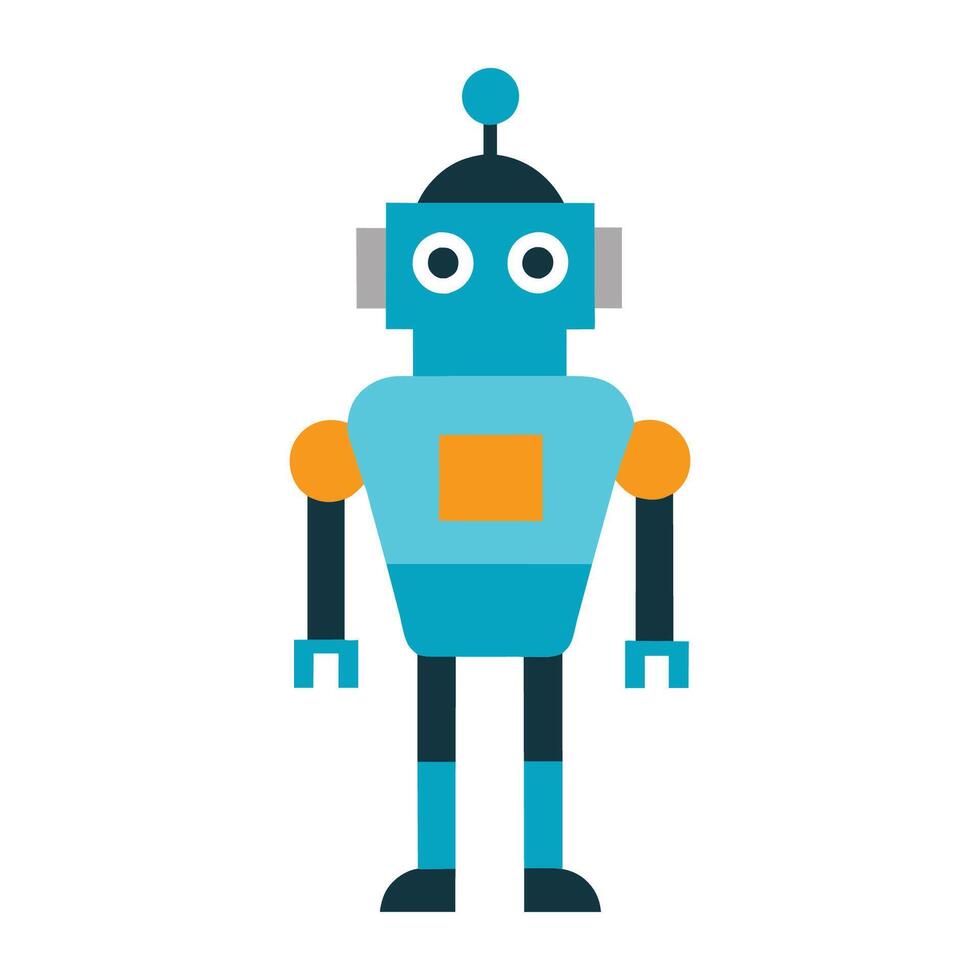 Robot flat illustration on white background vector