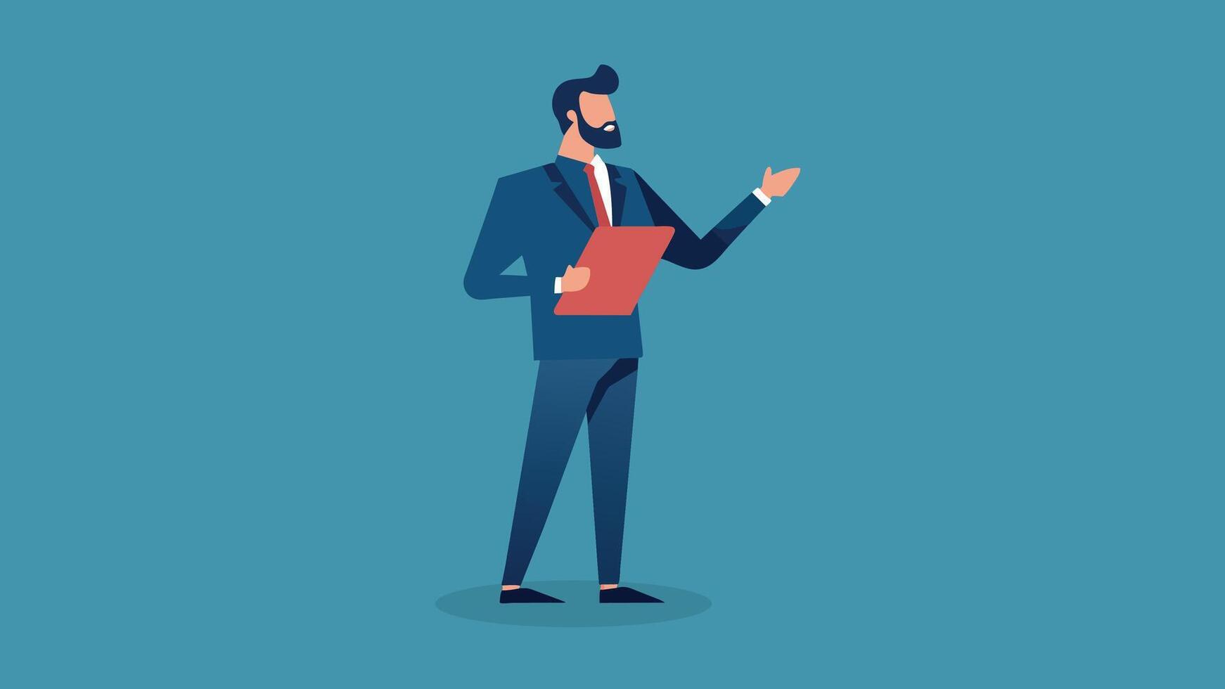 Leader lacture growth business strategy presentation flat illustration on white background vector