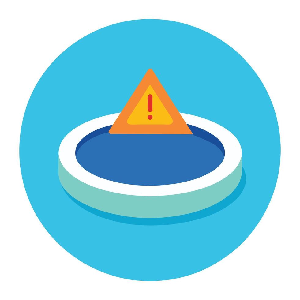 Danger pool flat illustration on white background. vector