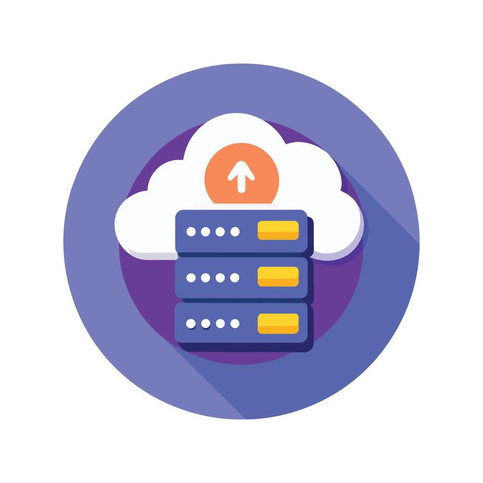 Data center backup mode flat illustration on white background. vector