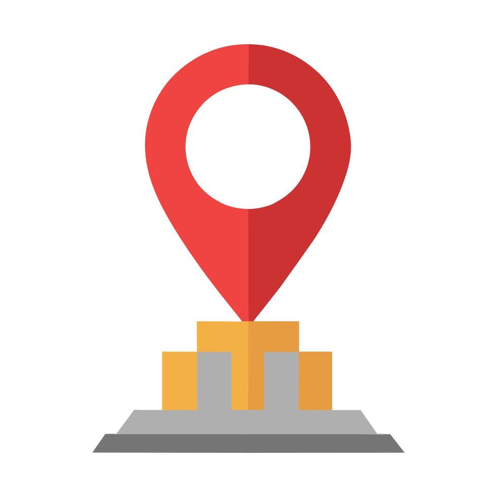 Land on location flat illustration on white background vector