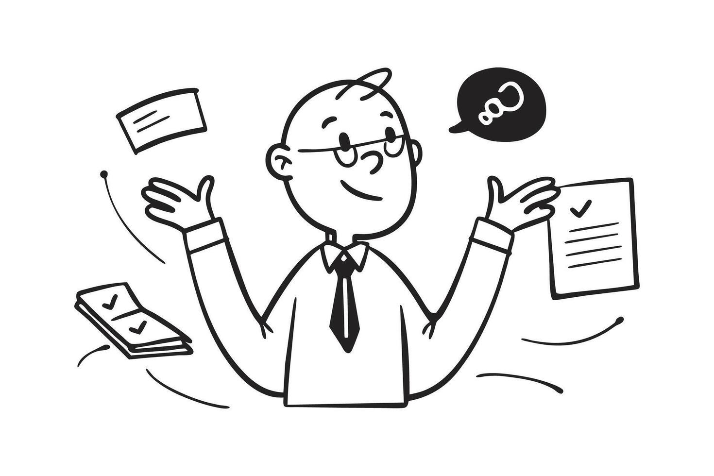 business person male idea making illustration on white background vector