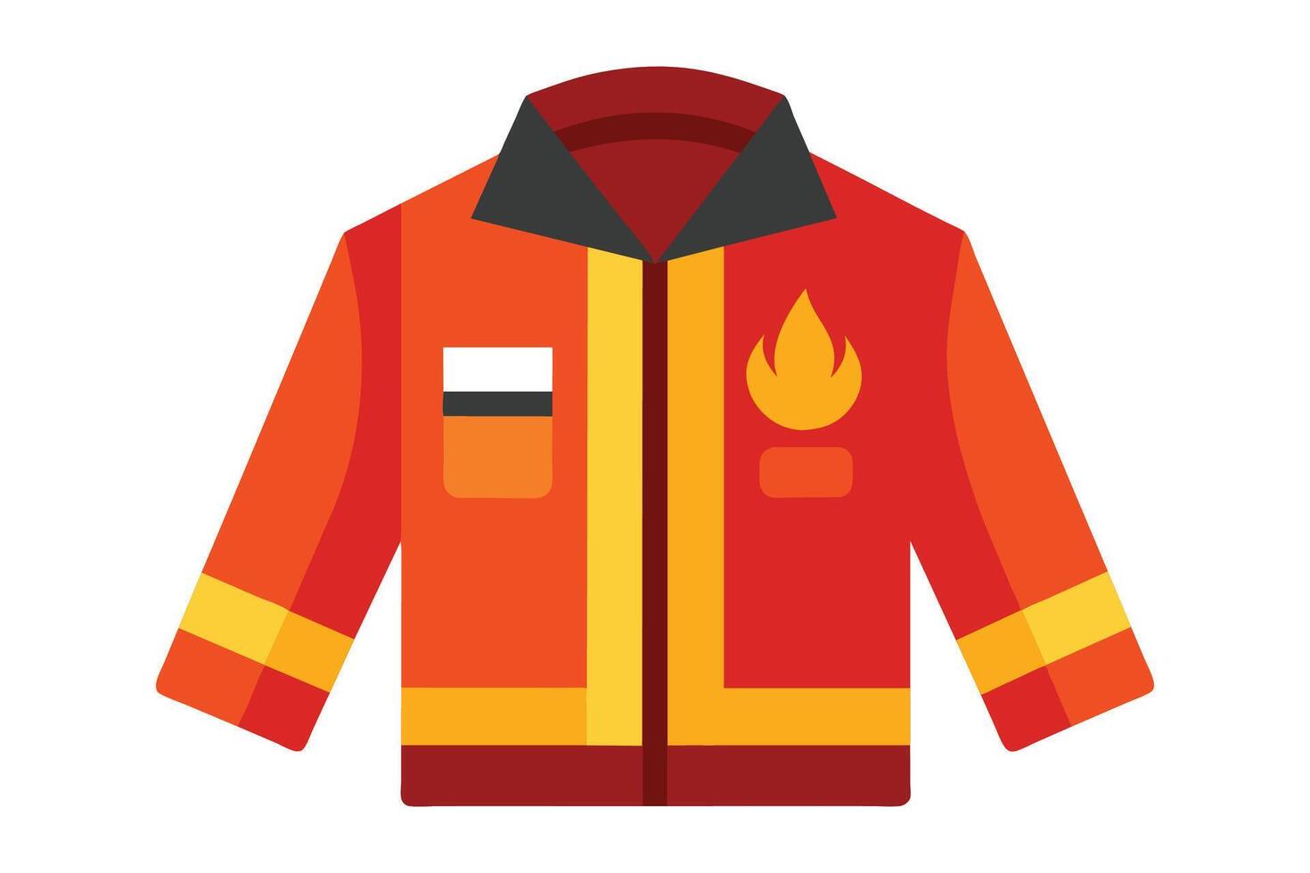 Fire jacket flat illustration on white background vector