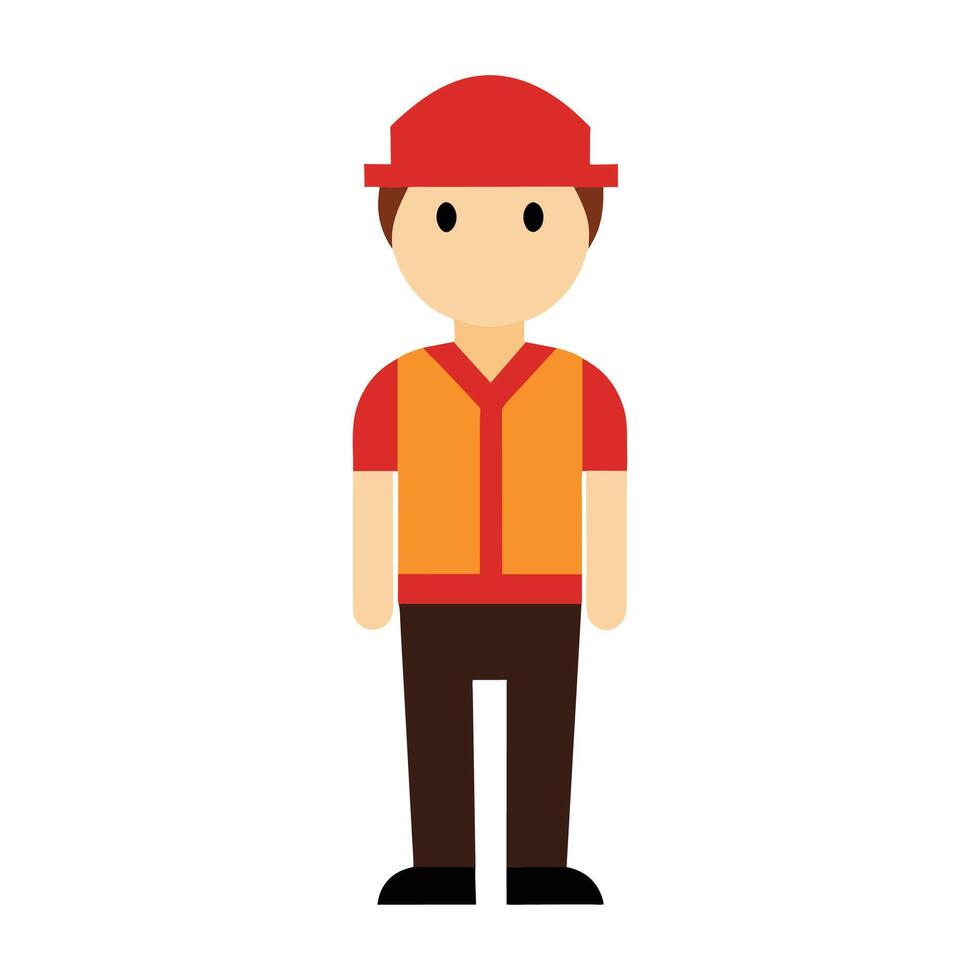 Worker flat illustration on white background. vector