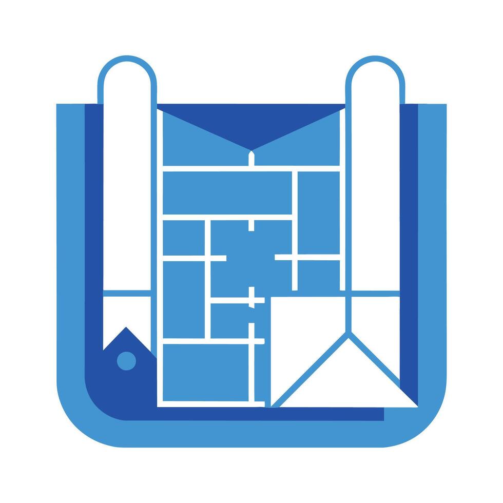 Blueprint flat icon illustration on white background vector