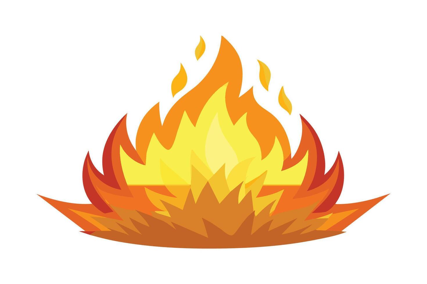 Fire flat illustration on white background. vector