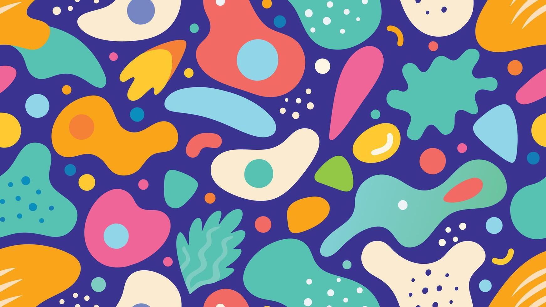 Abstract organic shape seamless patten with colorful abstract background vector