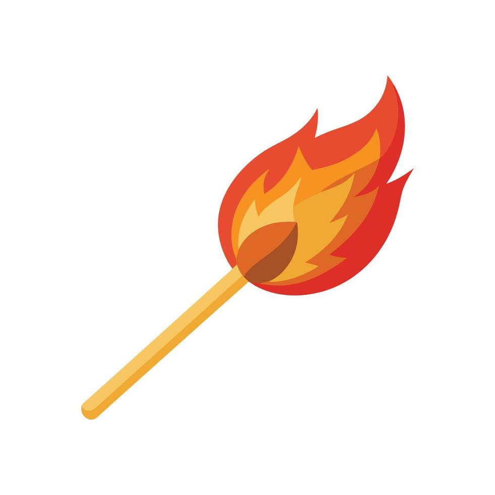 Fire Match flat illustration on white background vector