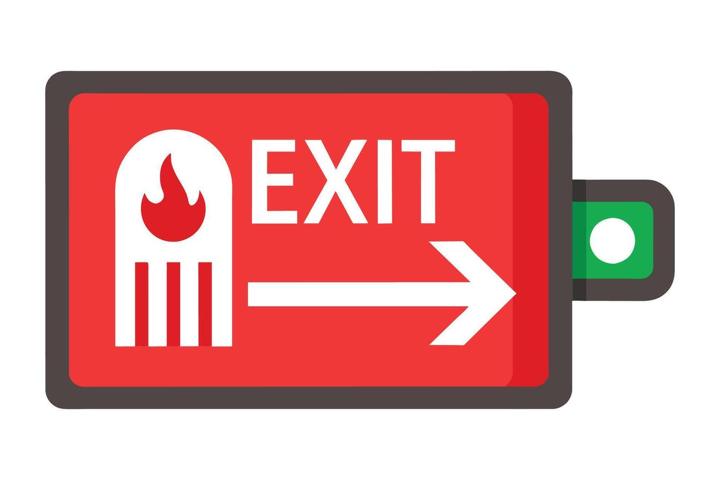 Fire exit flat illustration on white background vector