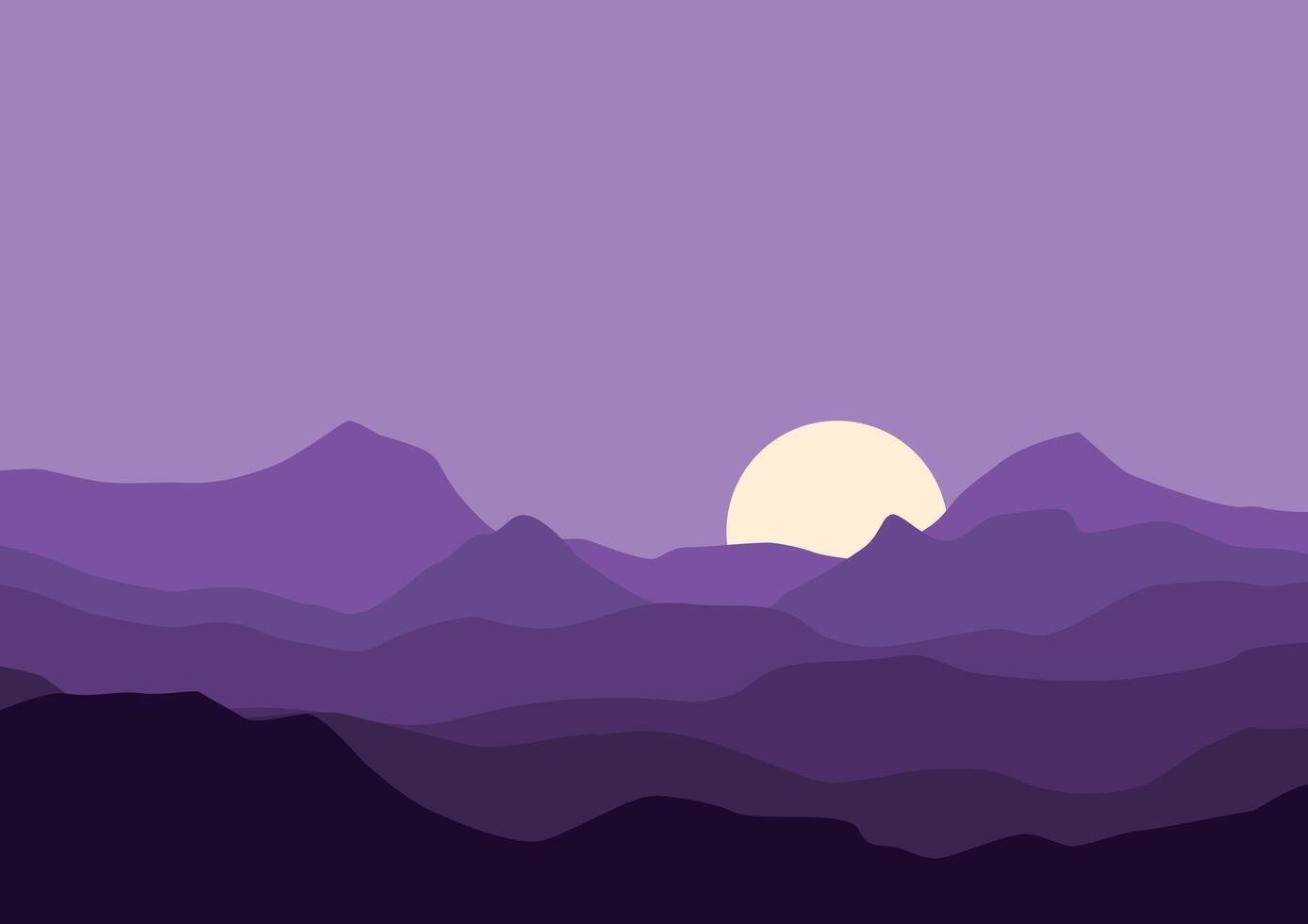 illustrations of natural mountain landscapes when the sun sets or rises for background. vector