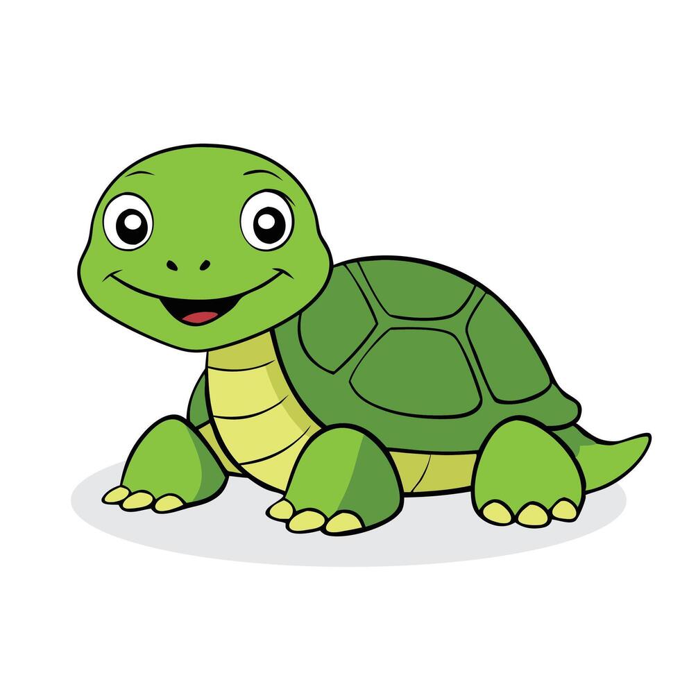 Turtle animal cartoons isolated flat illustration vector