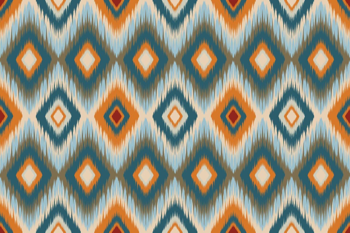 ikat Abstract Ethnic art. oriental Seamless pattern tribal, folk embroidery. Aztec geometric art, ornament print. Design for carpet, book cover, wallpaper, wrapping, fabric, batik and etc. vector
