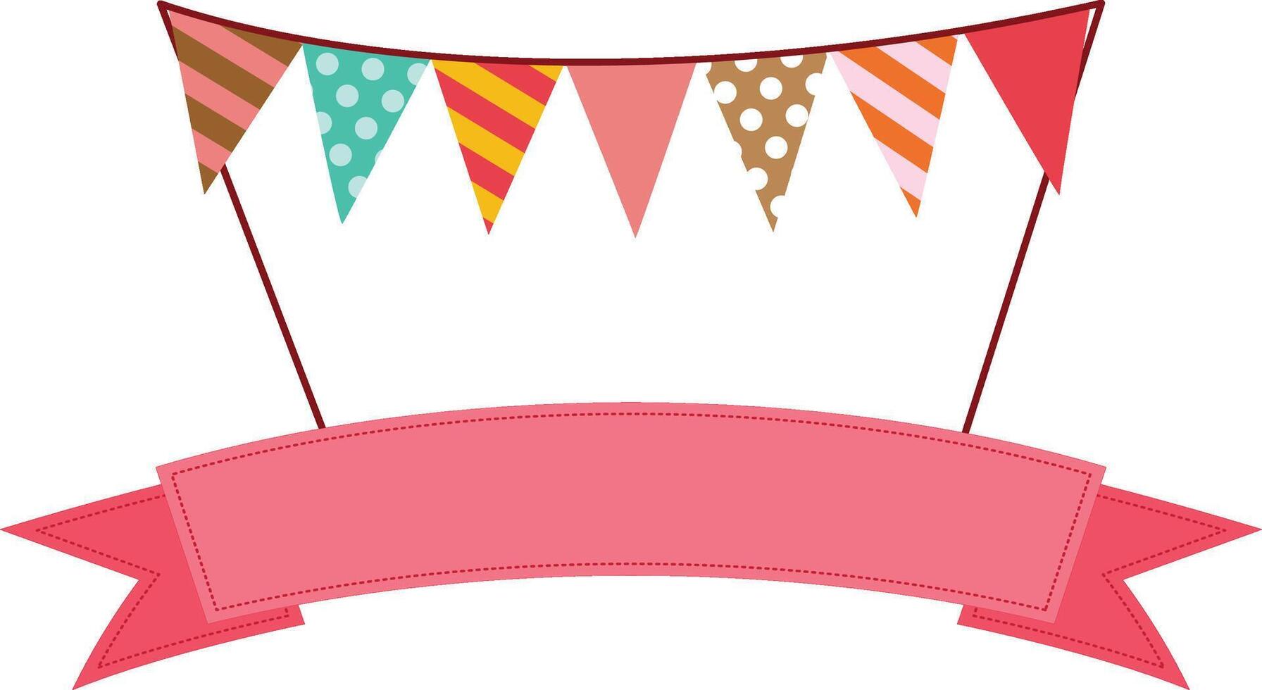 Happy birthday party flag banner vector