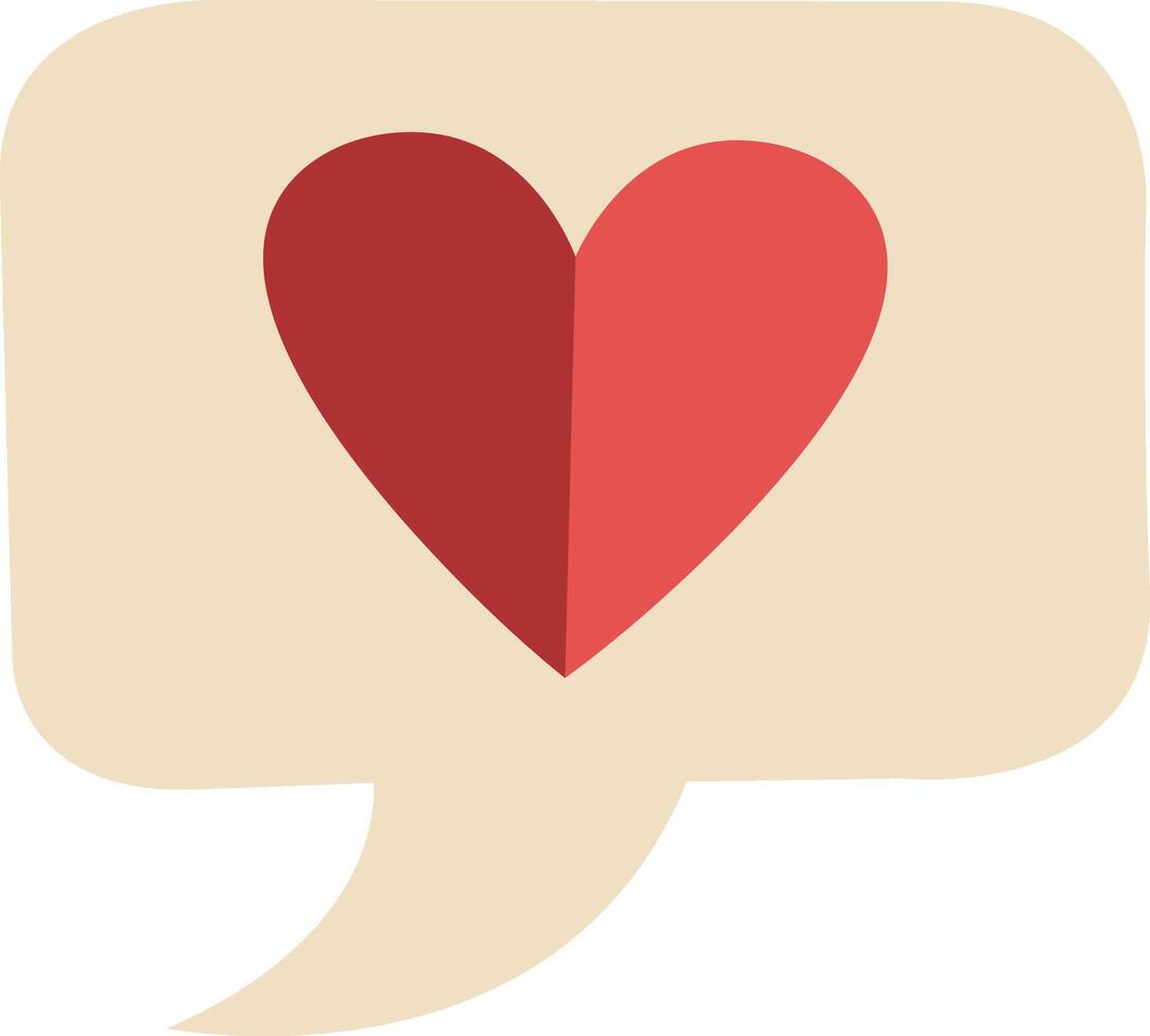 Red heart on speech bubble vector