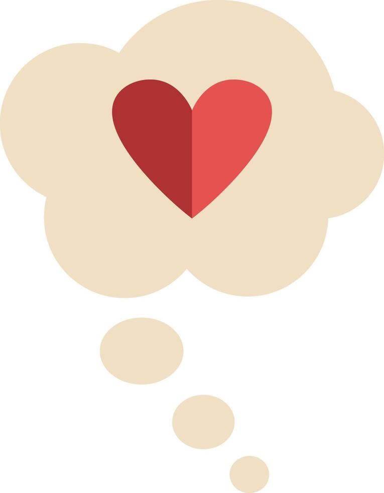 Red heart on thought bubble vector