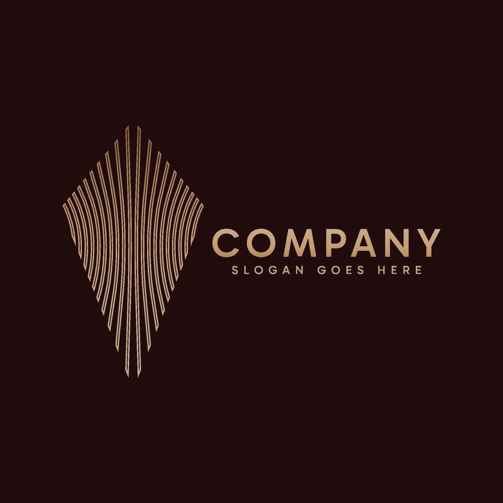 An abstract luxury geometric logo combines sophisticated design elements with geometric shapes to create a visually striking and elegant symbol. vector