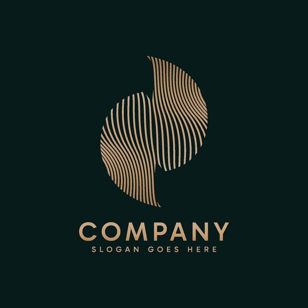An abstract luxury geometric logo combines sophisticated design elements with geometric shapes to create a visually striking and elegant symbol. vector
