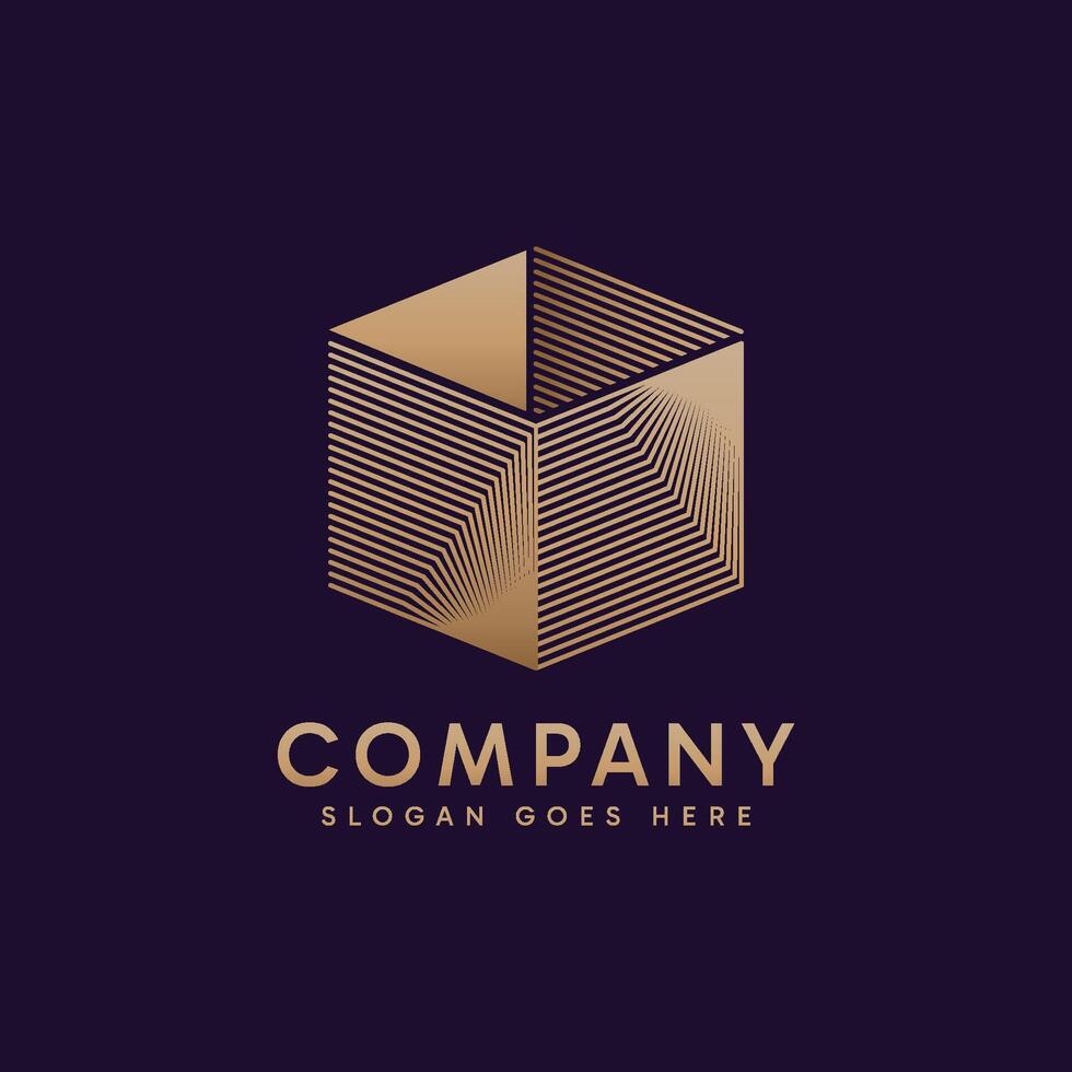 An abstract luxury geometric logo combines sophisticated design elements with geometric shapes to create a visually striking and elegant symbol. vector