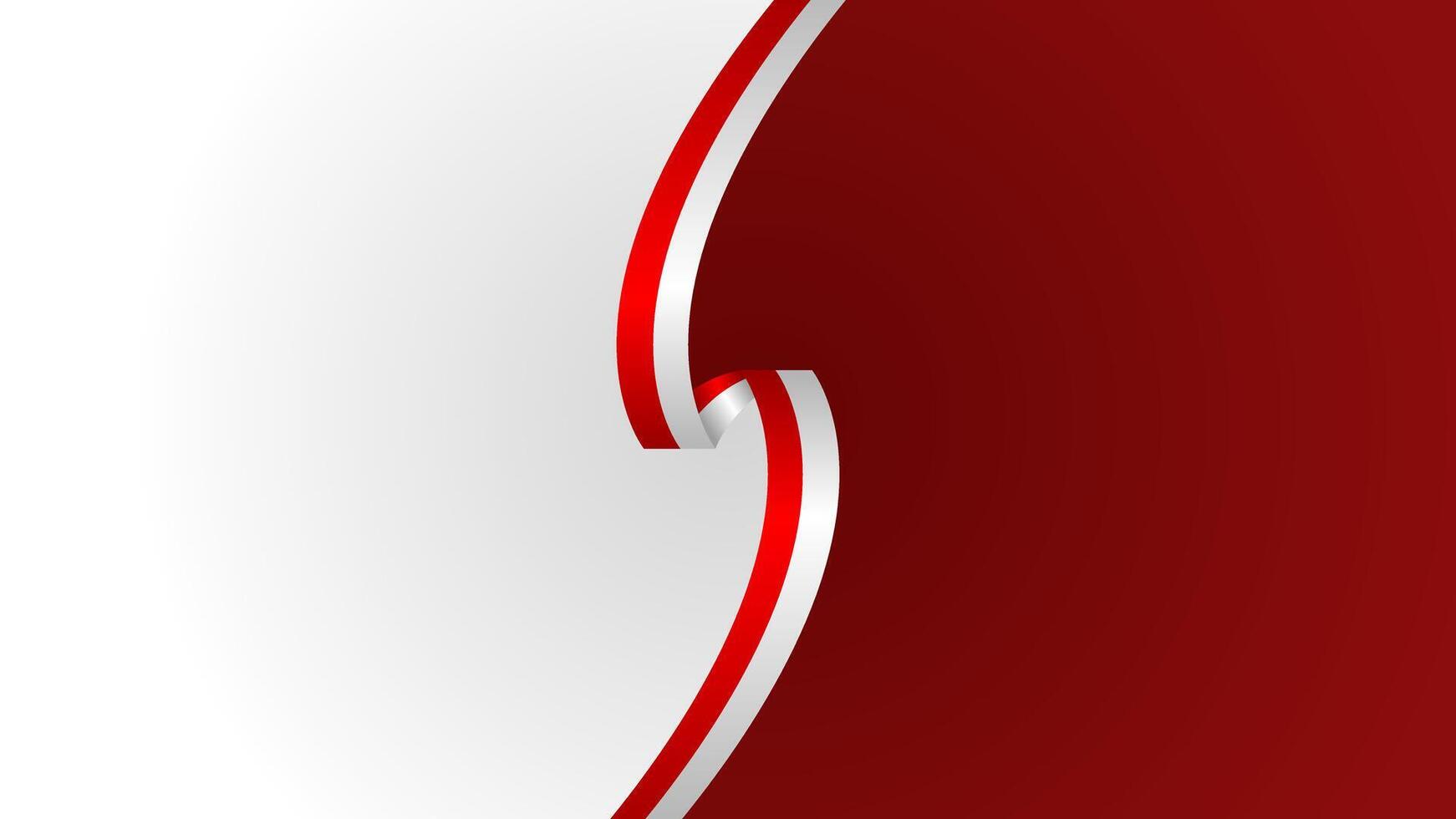 Red and white Indonesian flag gradient template background with empty space for your text. Indonesia Independence Day template background vector