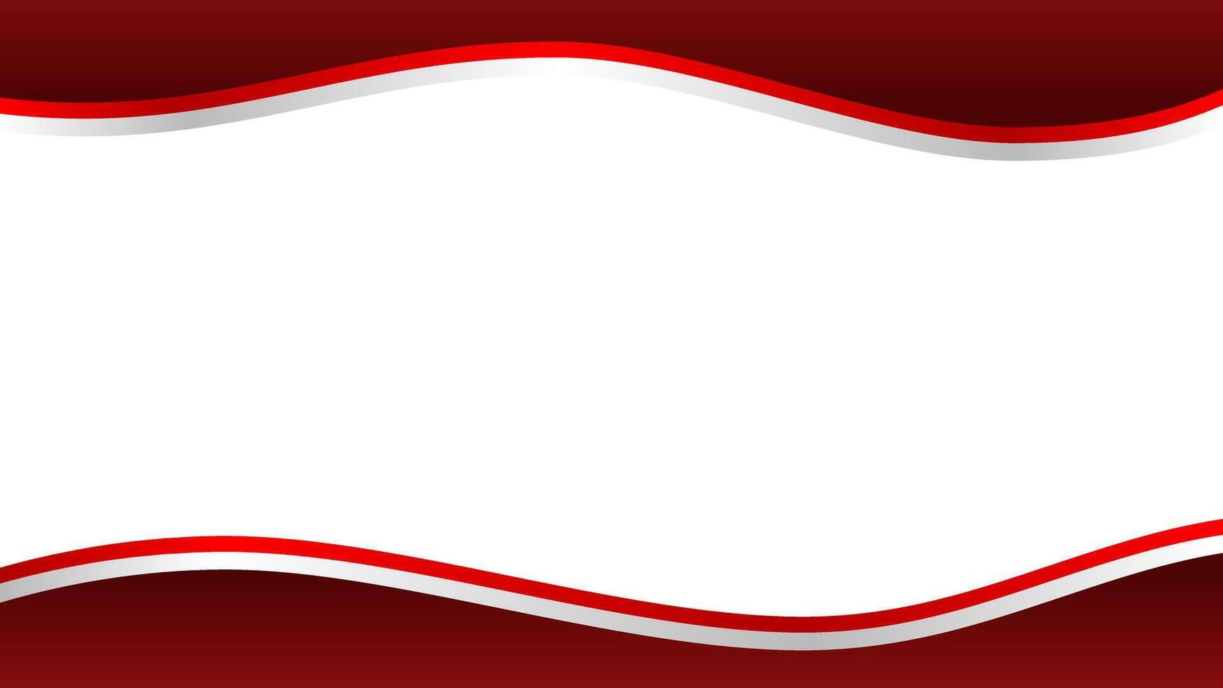 Red and white Indonesian flag gradient template background with empty space for your text. Indonesia Independence Day template background vector