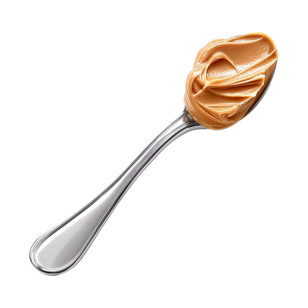Spoon of peanut butter isolated on transparent background png