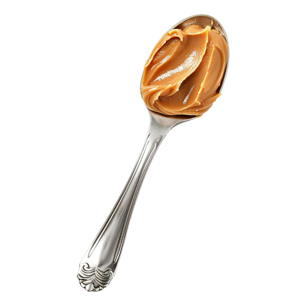 Spoon of peanut butter isolated on transparent background png