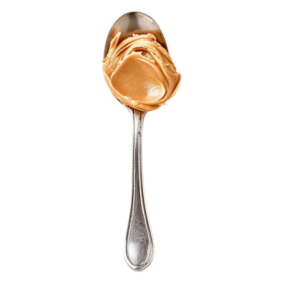 Spoon of peanut butter isolated on transparent background png