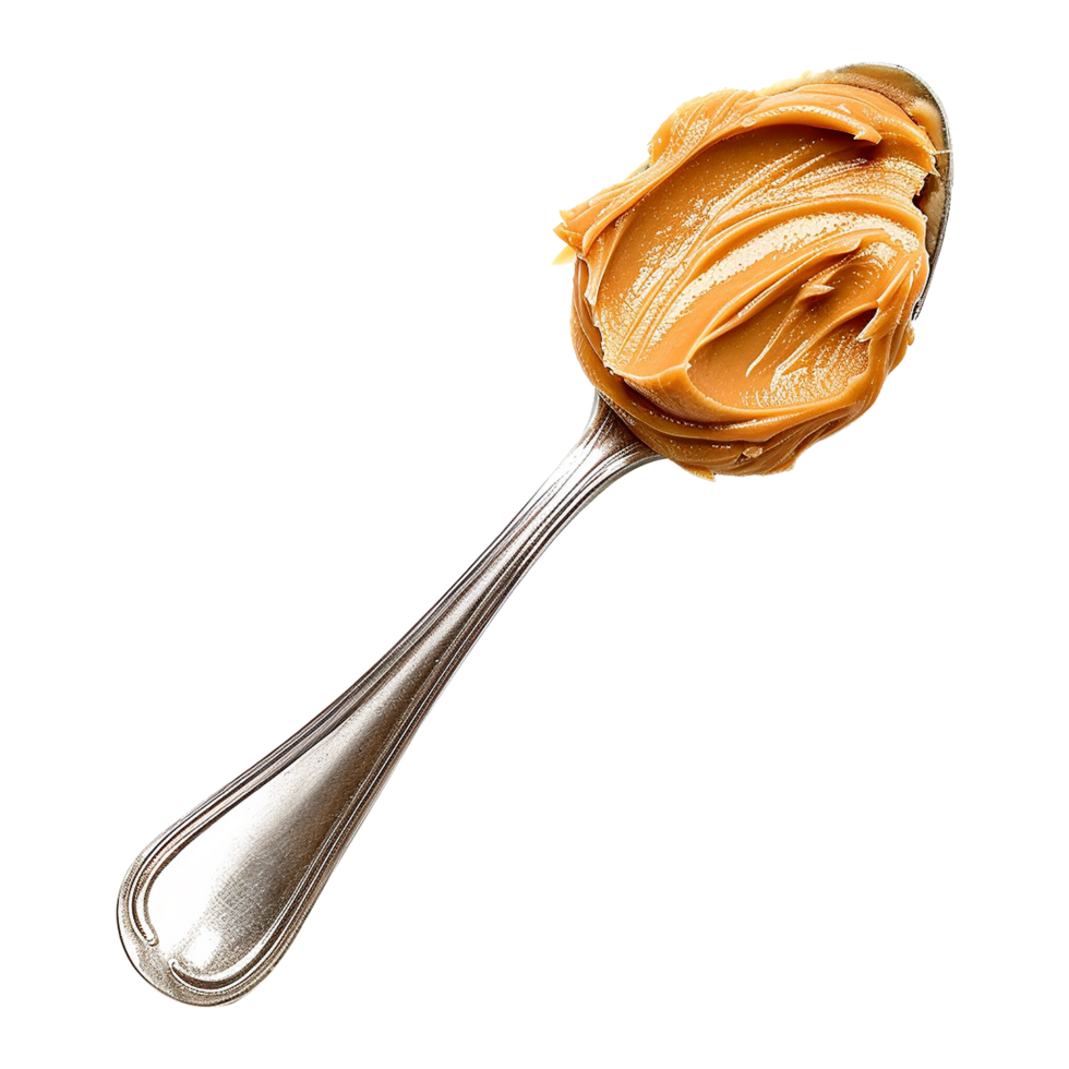 Spoon of peanut butter isolated on transparent background png