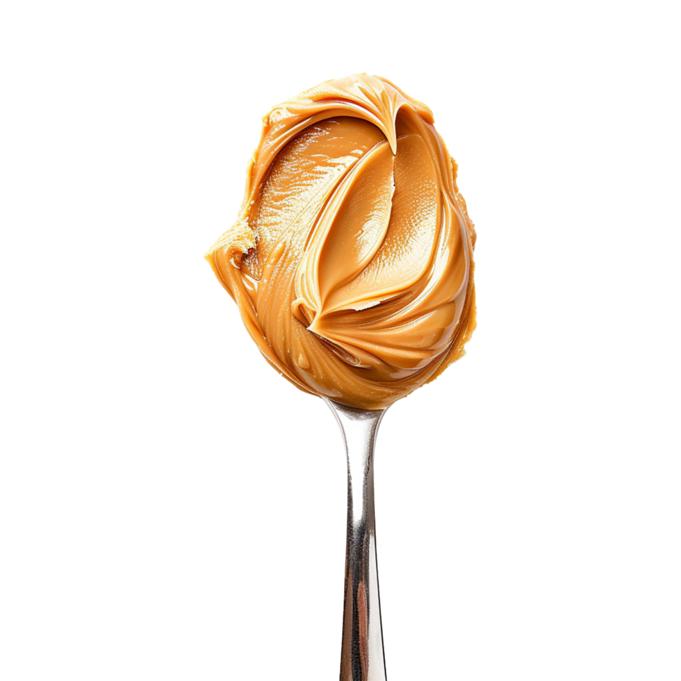 Spoon of peanut butter isolated on transparent background png