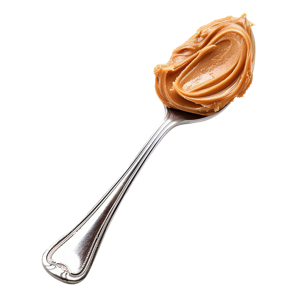 Spoon of peanut butter isolated on transparent background png
