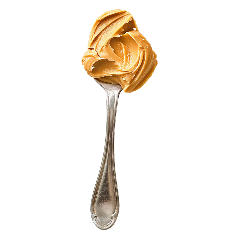 Spoon of peanut butter isolated on transparent background png