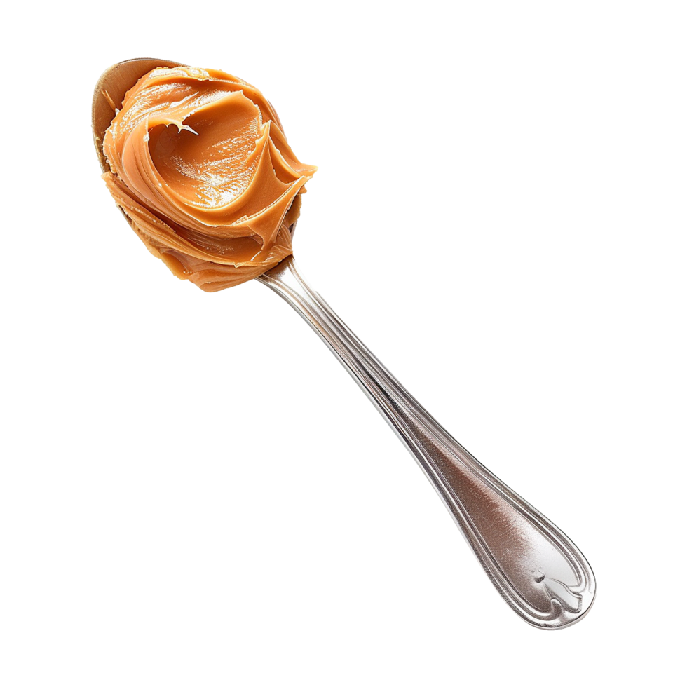 Spoon of peanut butter isolated on transparent background png
