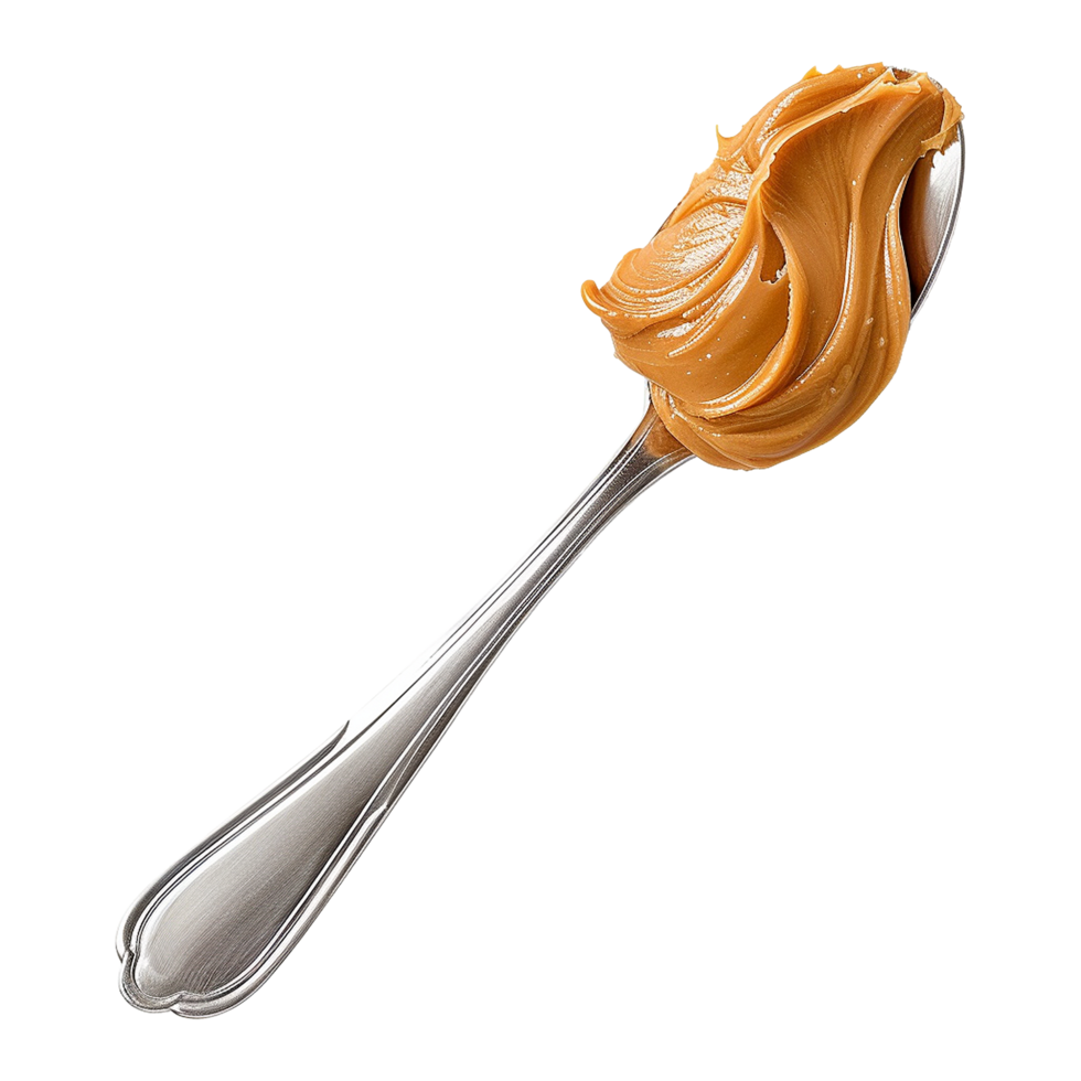 Spoon of peanut butter isolated on transparent background png