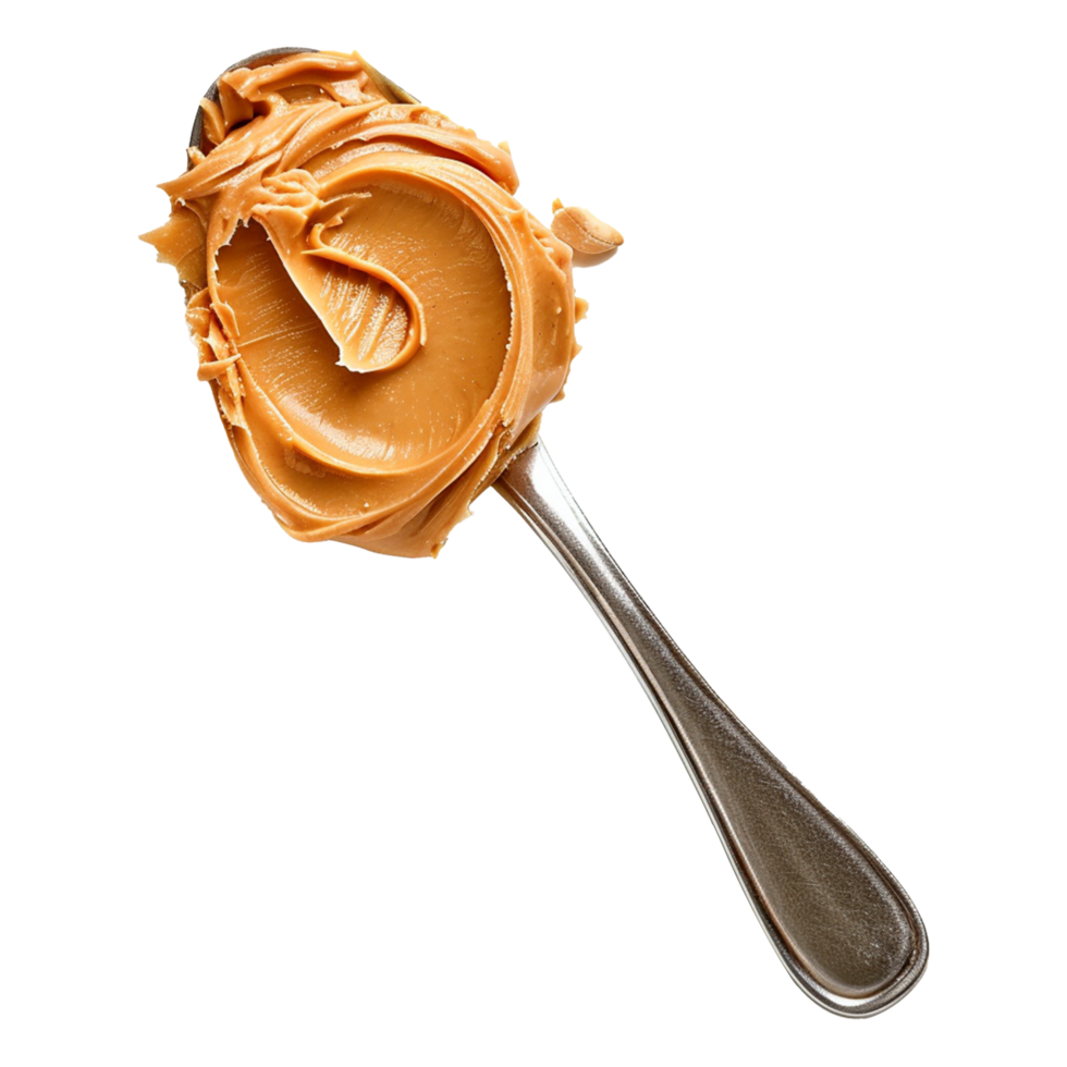 Spoon of peanut butter isolated on transparent background png