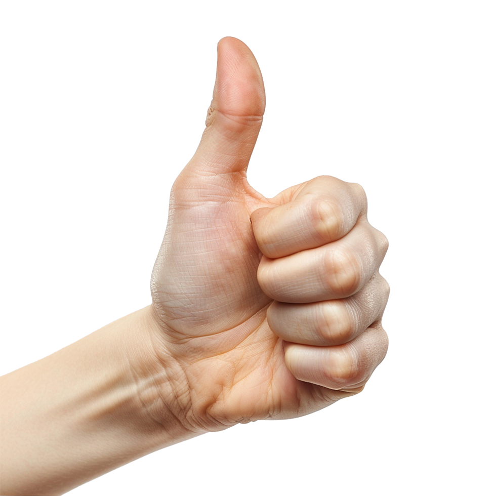 Thumbs up male hand isolated on transparent background png
