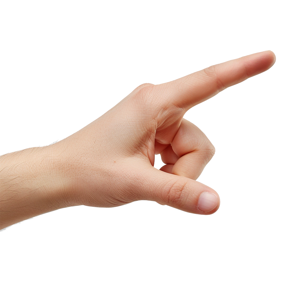 Showing direction finger arm isolated on transparent background png