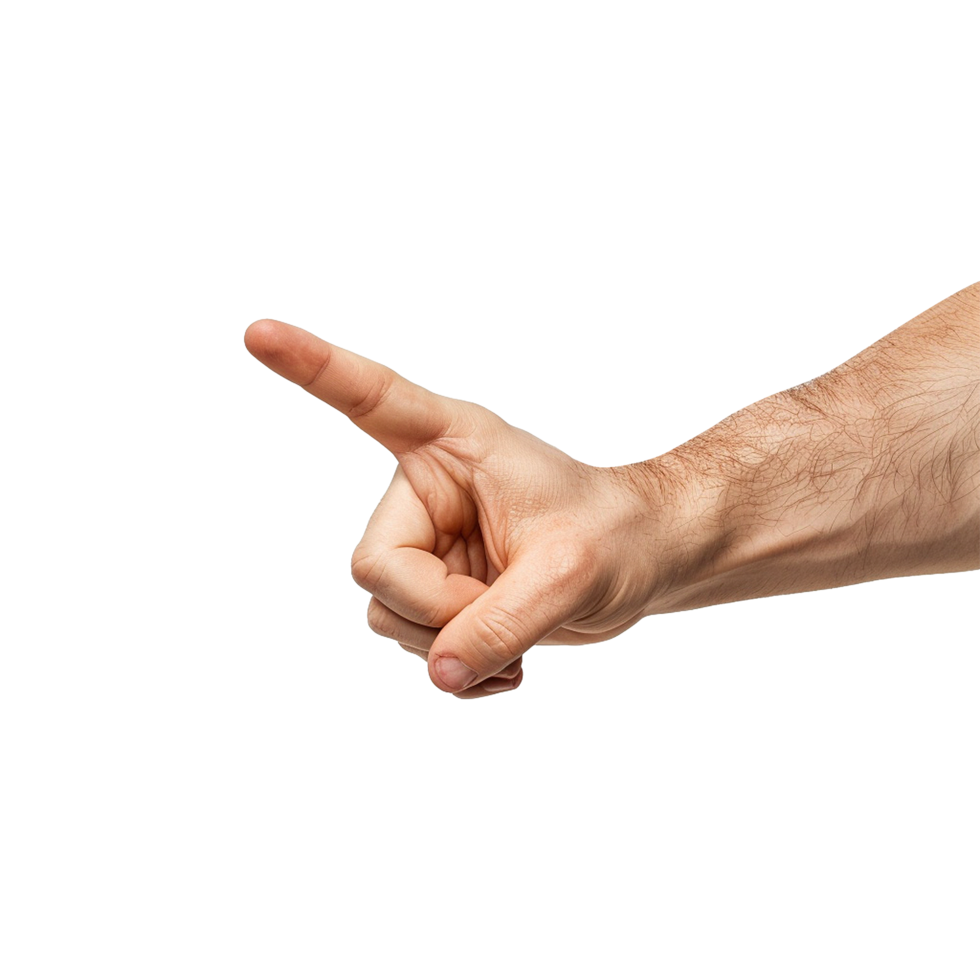 Showing direction finger arm isolated on transparent background png