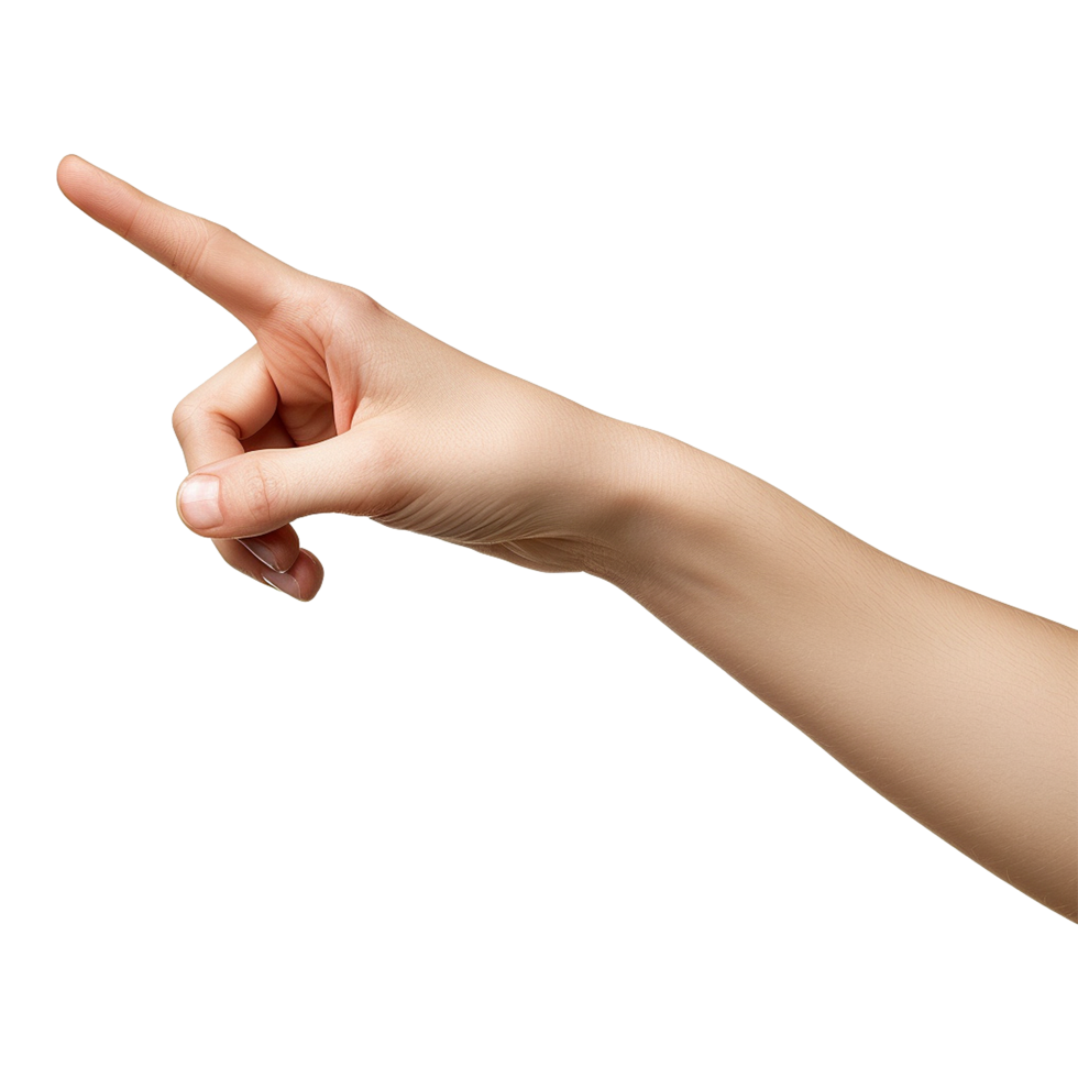 Showing direction finger arm isolated on transparent background png