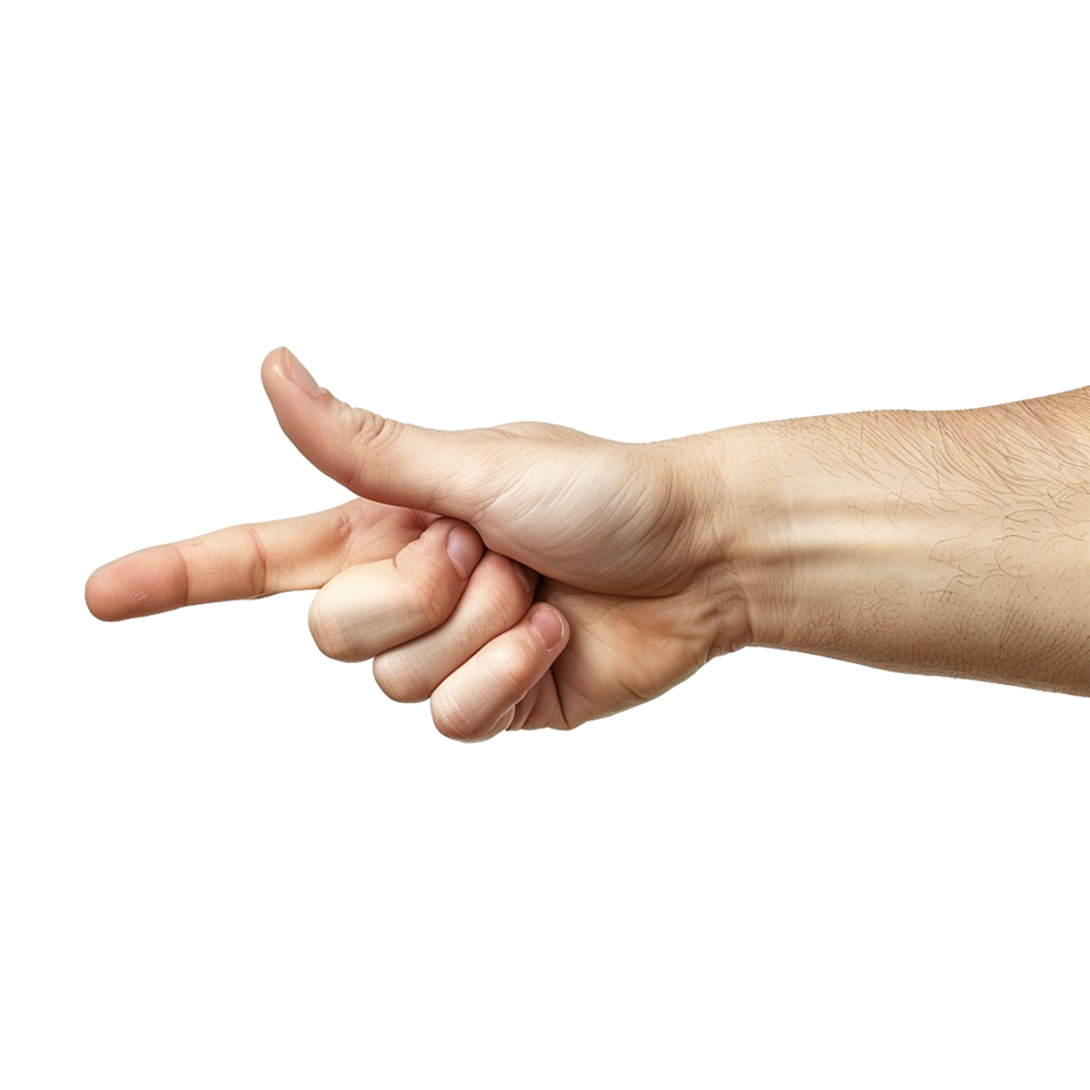 Showing direction finger arm isolated on transparent background png