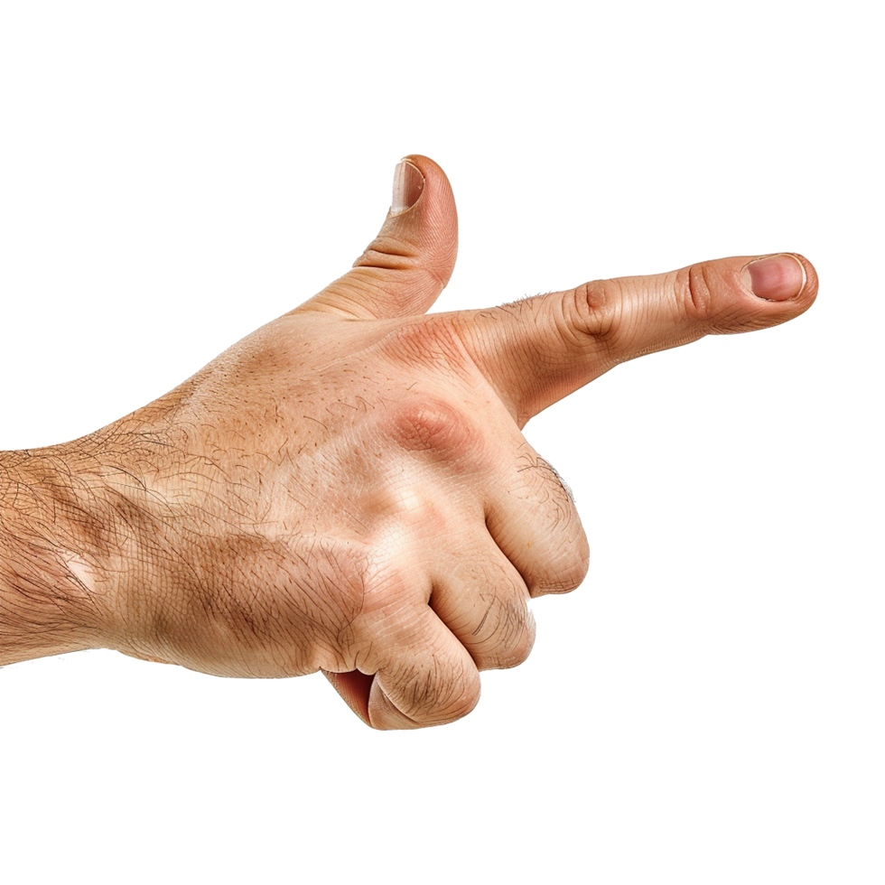 Showing direction finger arm isolated on transparent background png
