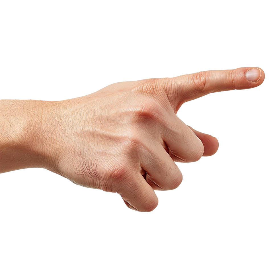 Showing direction finger arm isolated on transparent background png
