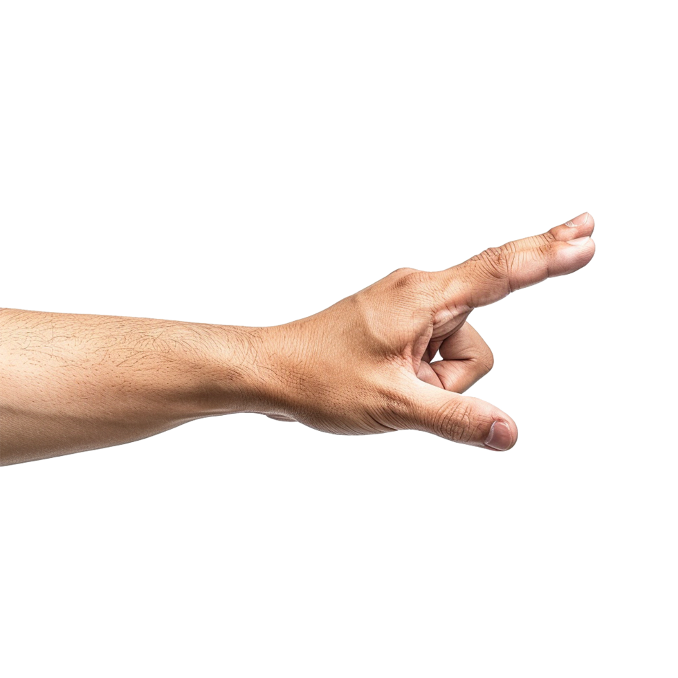 Showing direction finger arm isolated on transparent background png