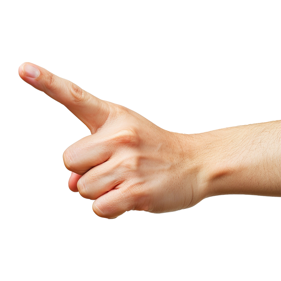 Showing direction finger arm isolated on transparent background png