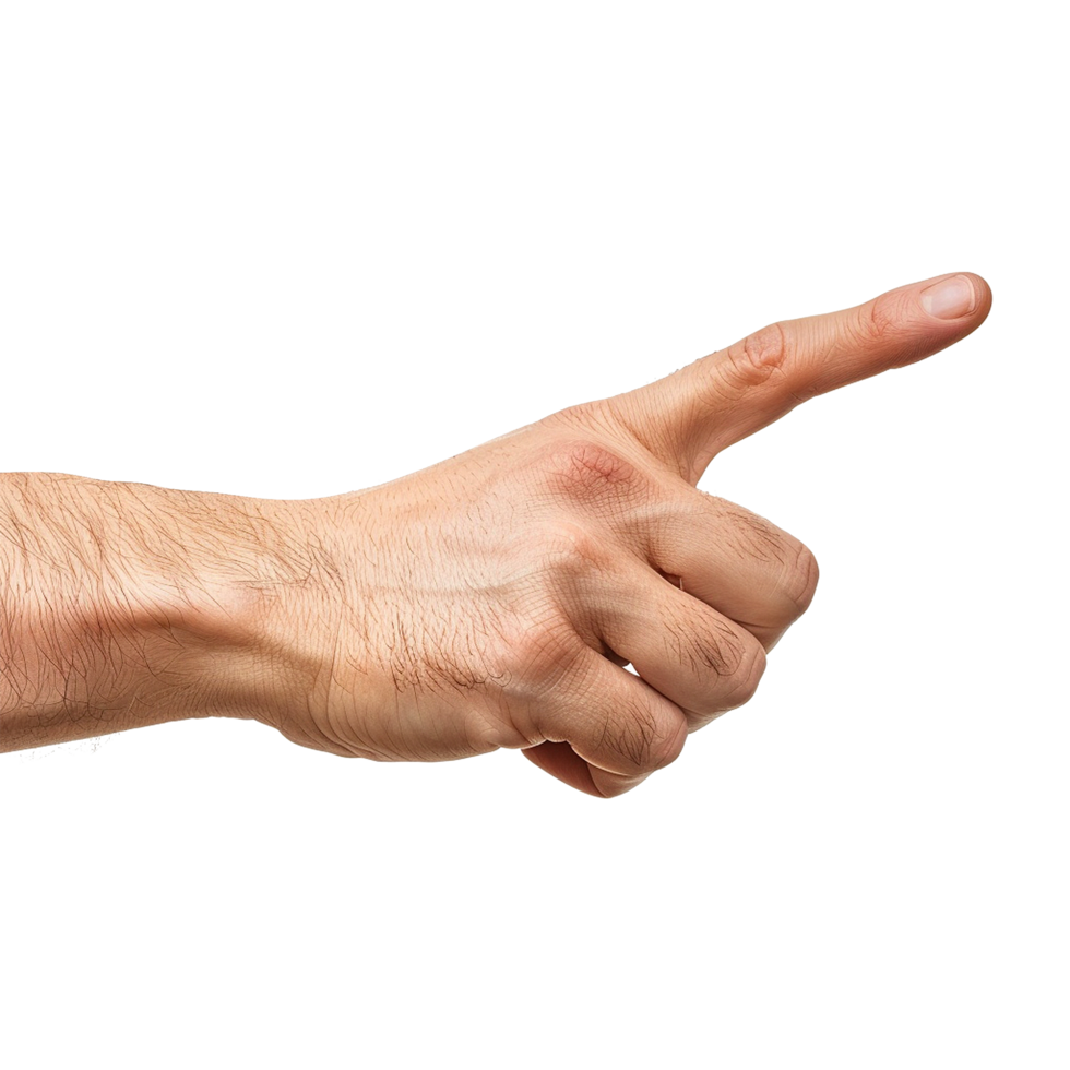 Showing direction finger arm isolated on transparent background png