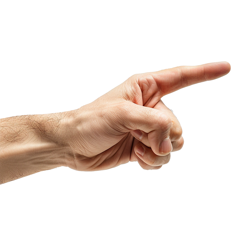 Showing direction finger arm isolated on transparent background png