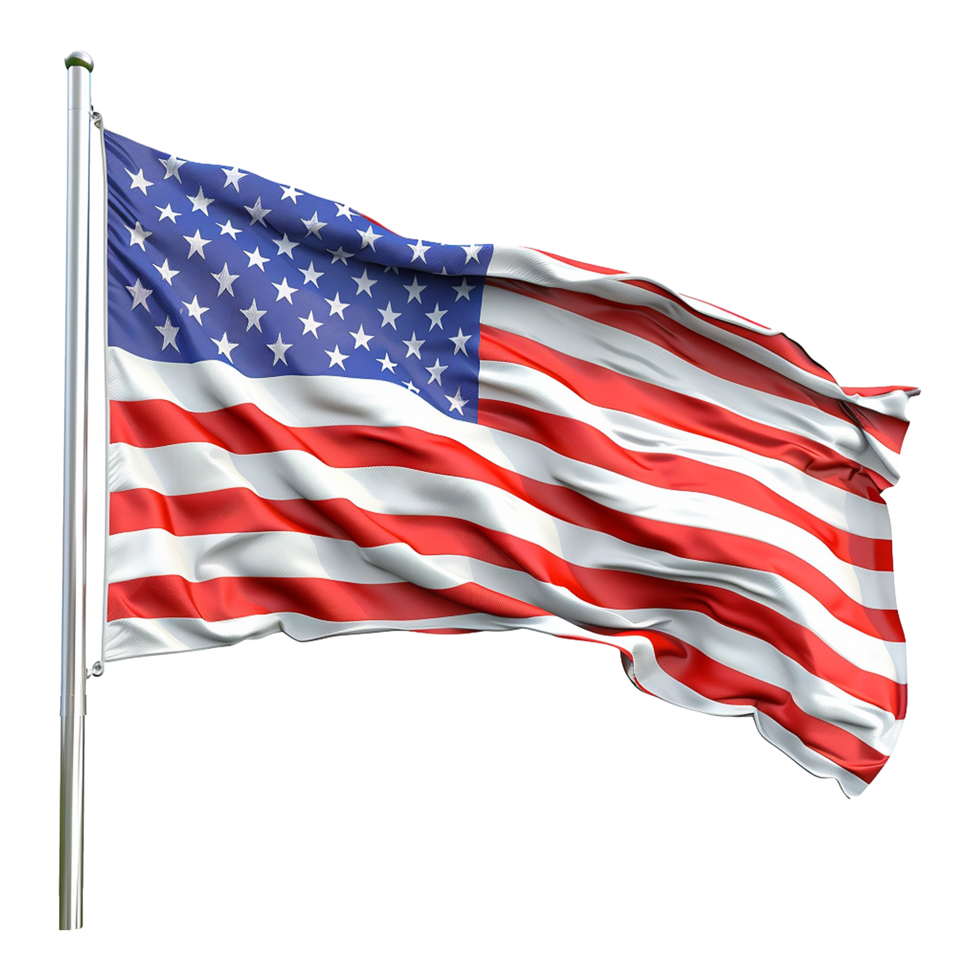 Waving flag isolated on transparent background png