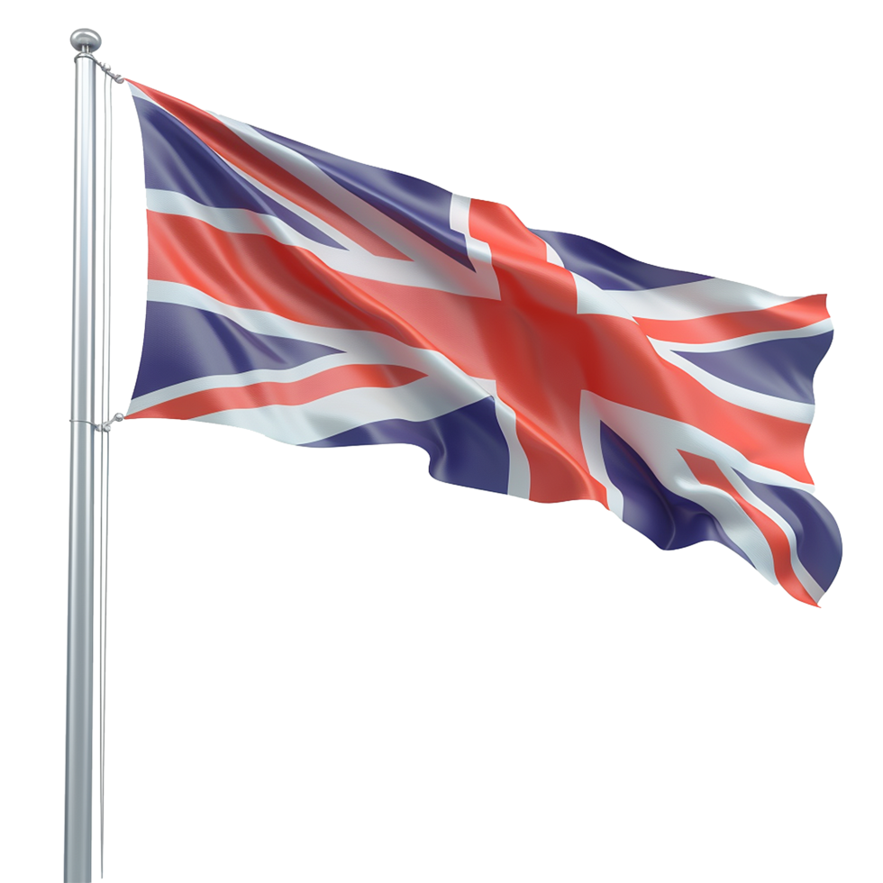 Waving flag isolated on transparent background png