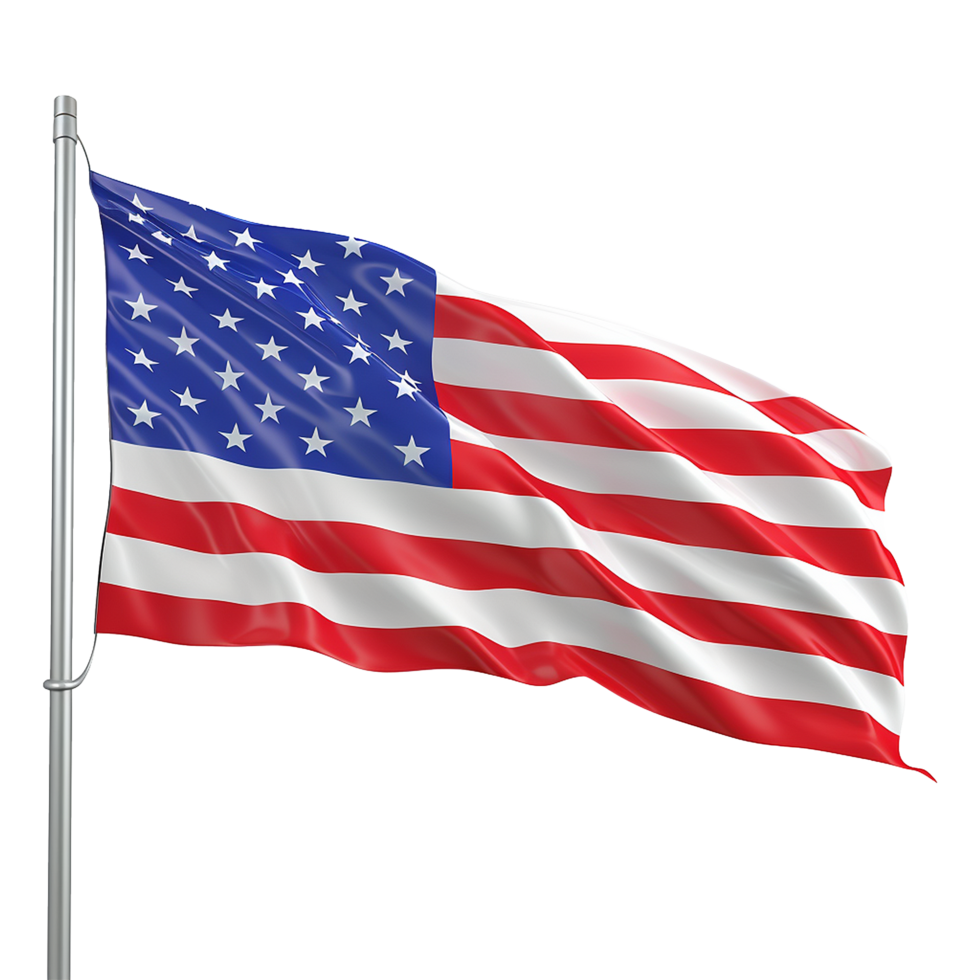 Waving flag isolated on transparent background png